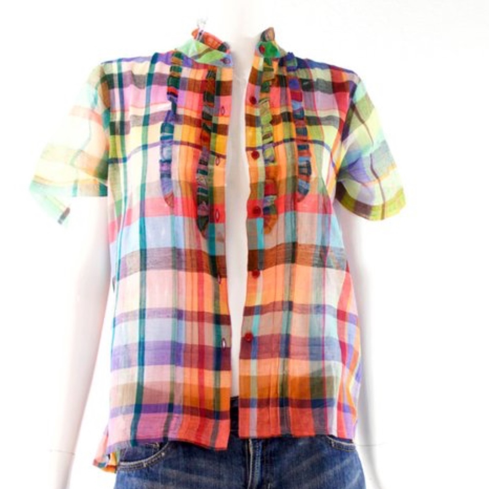 VTG 70's Rare ZODIAC India Cotton Gauze Blouse